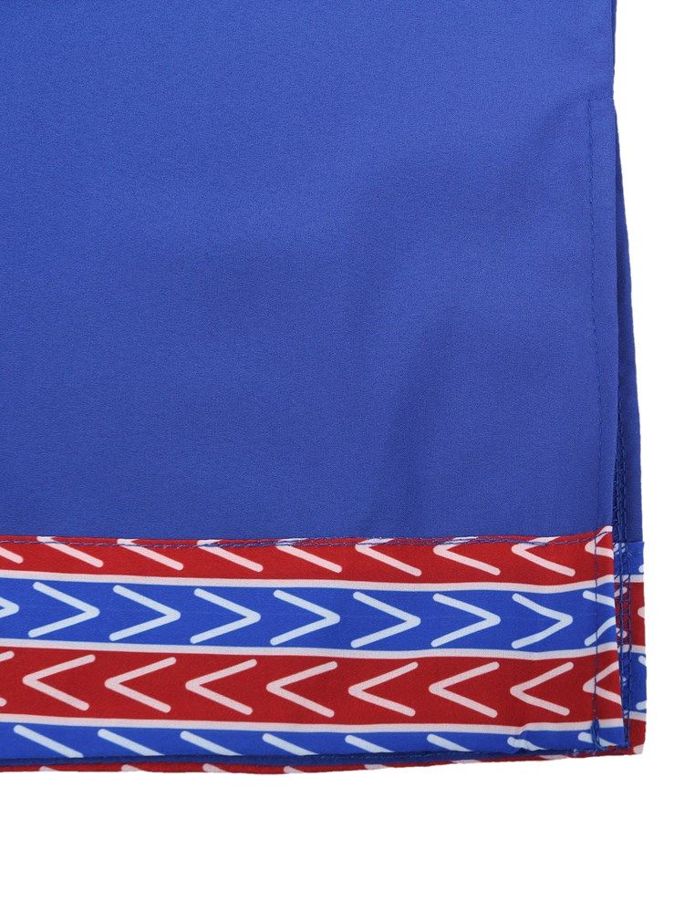 Afrikanskt Mode Dashiki Print V-Ringad Rak T-Shirt För Män