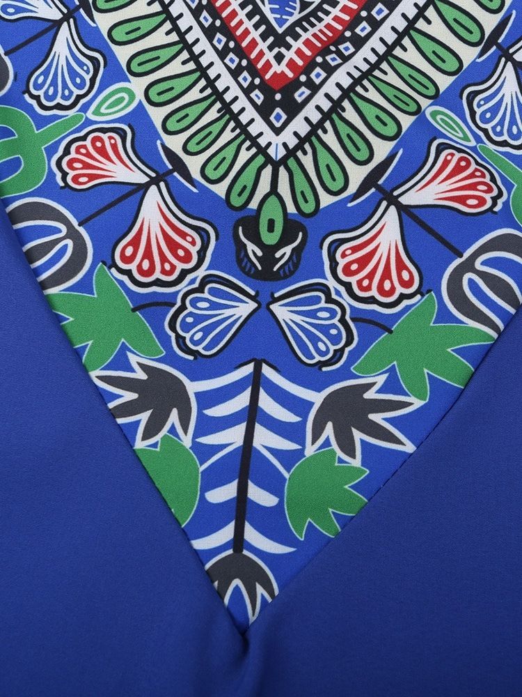 Afrikanskt Mode Dashiki Print V-Ringad Rak T-Shirt För Män