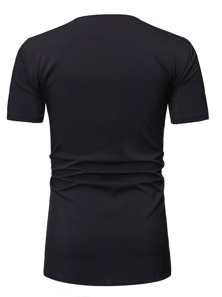 Afrikanskt Mode Dashiki Rundhalsad Rak Kortärmad T-Shirt För Män
