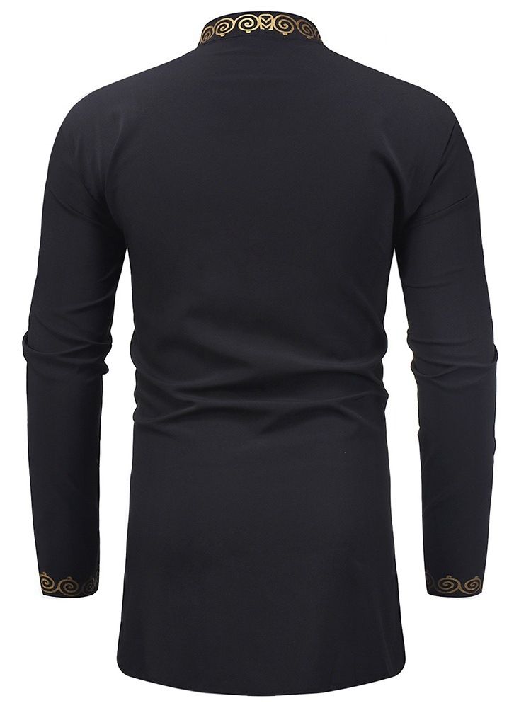 Afrikanskt Mode Dashiki Stativkrage För Män Casual T-Shirts