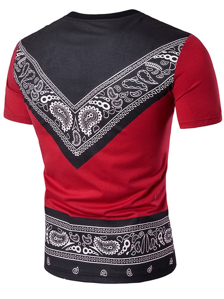 Afrikanskt Mode Dashiki T-Shirt För Män Med Rund Hals