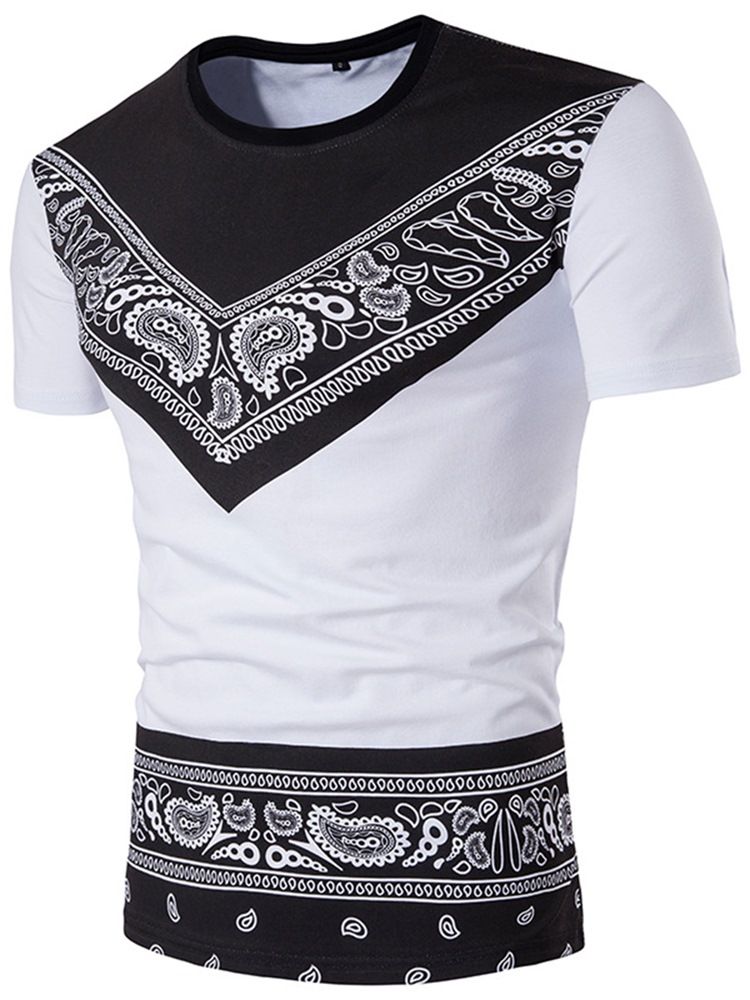 Afrikanskt Mode Dashiki T-Shirt För Män Med Rund Hals