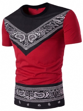 Afrikanskt Mode Dashiki T-Shirt För Män Med Rund Hals