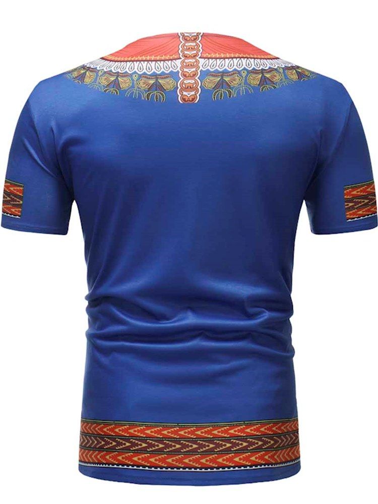 Afrikanskt Mode Dashiki-Tryckt Smal Kortärmad T-Shirt För Män