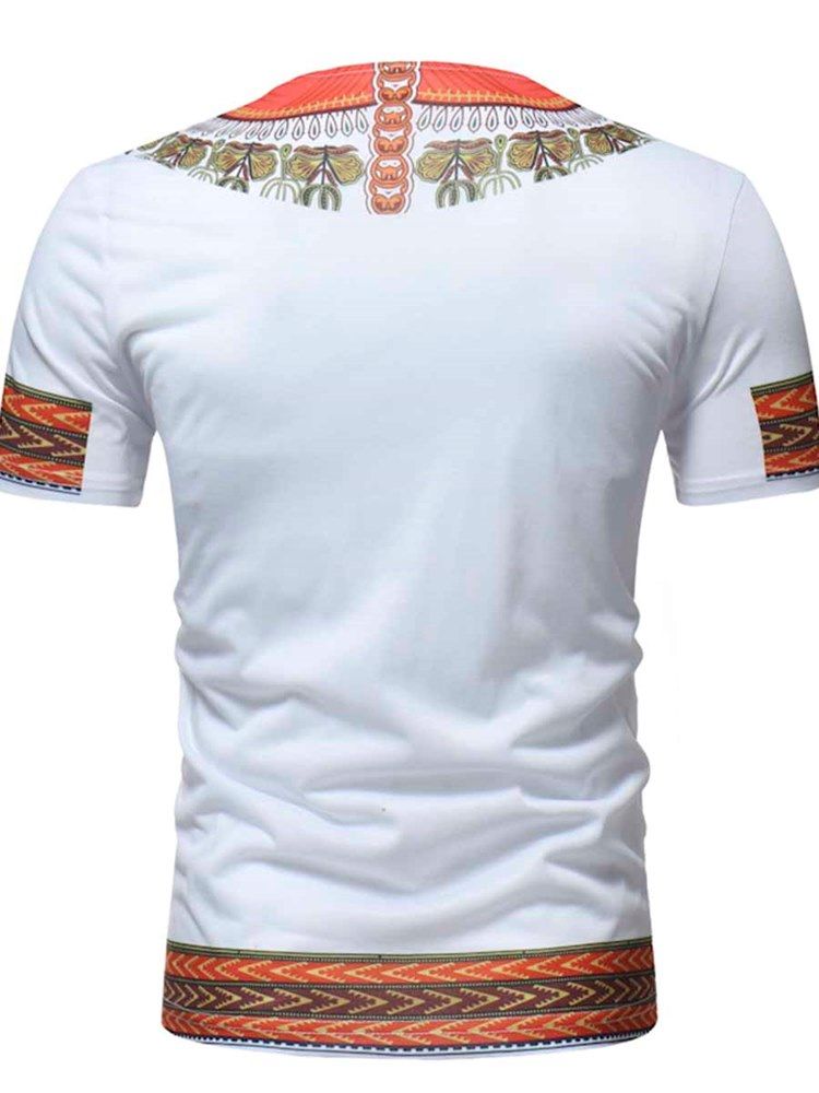 Afrikanskt Mode Dashiki-Tryckt Smal Kortärmad T-Shirt För Män