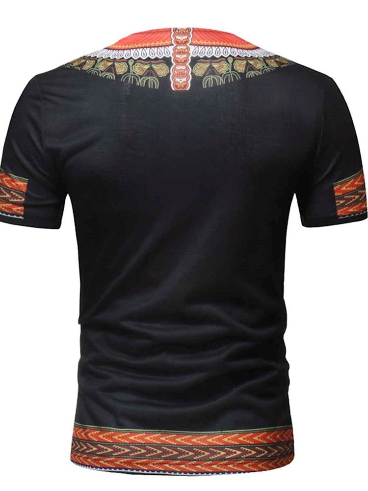 Afrikanskt Mode Dashiki-Tryckt Smal Kortärmad T-Shirt För Män