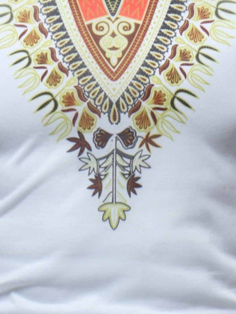 Afrikanskt Mode Dashiki-Tryckt Smal Kortärmad T-Shirt För Män