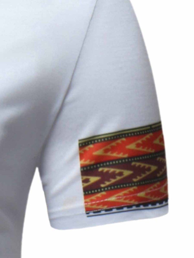 Afrikanskt Mode Dashiki-Tryckt Smal Kortärmad T-Shirt För Män