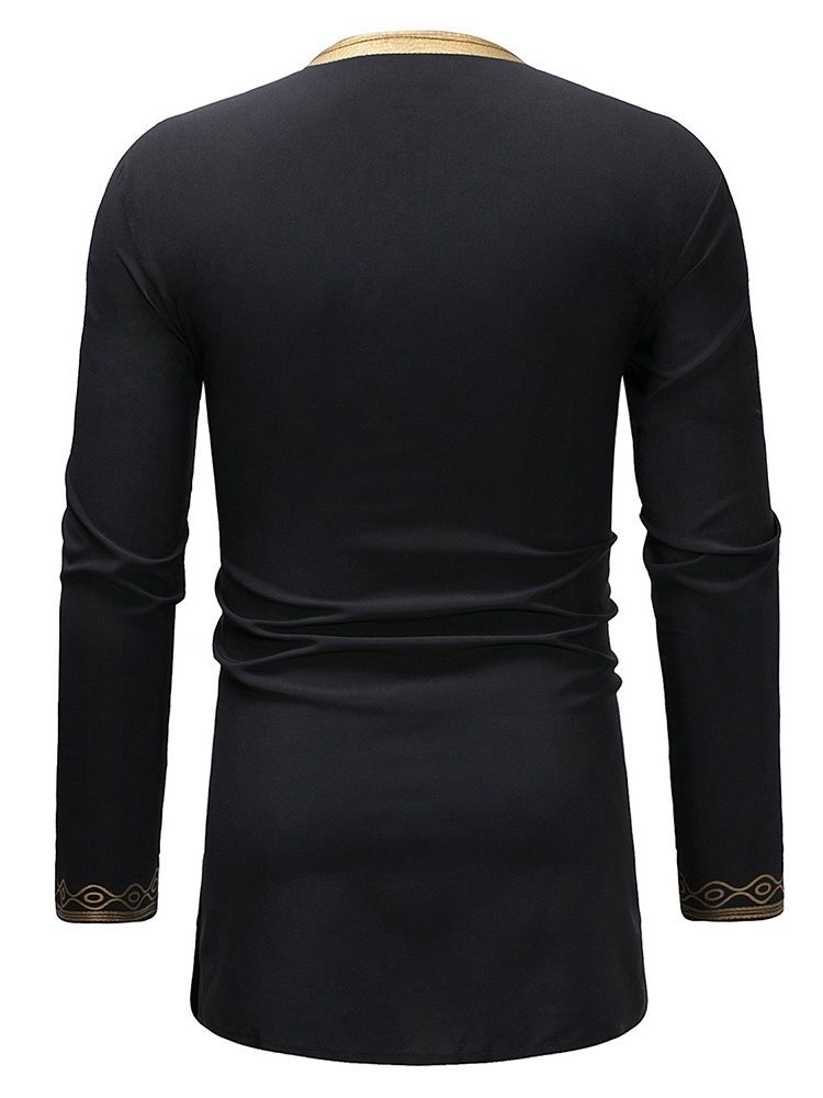 Afrikanskt Mode Dashiki V-Halstryckta Casual T-Shirts För Män