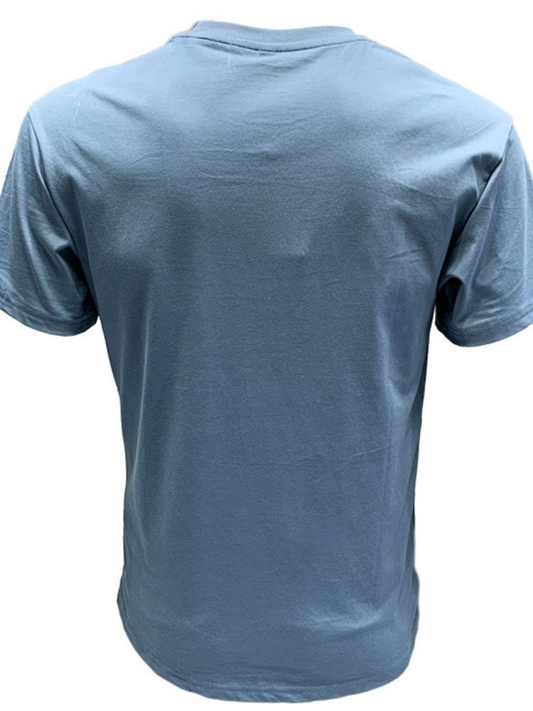 Avslappnad Rundhalstryck För Män Kortärmad Standard T-Shirt