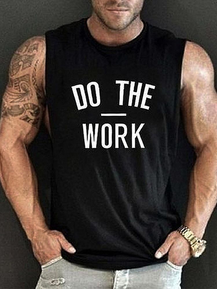 Brev Rund Hals För Män Slim Casual Vest