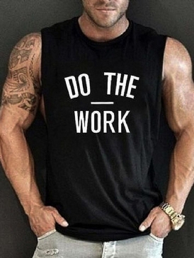 Brev Rund Hals För Män Slim Casual Vest