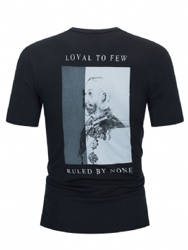 Brevtryck Lös Kortärmad T-Shirt För Män