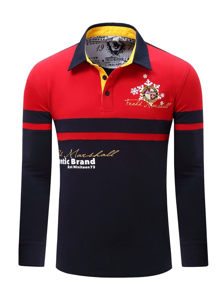 Broderi Casual T-Shirt För Män