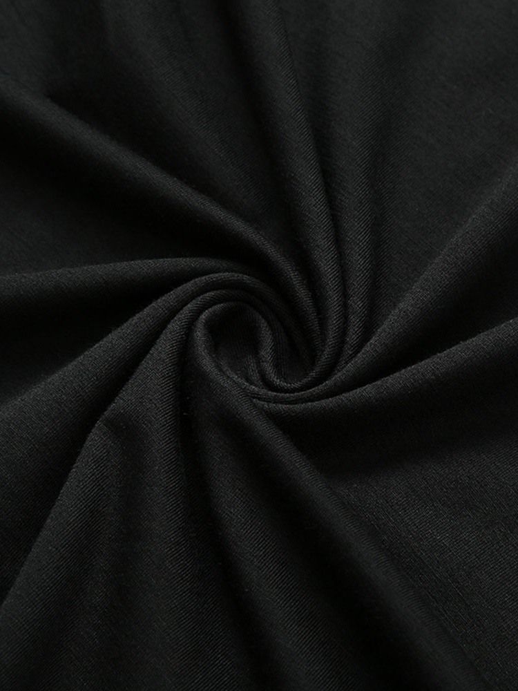Button Color Block V-Hals Slim T-Shirt För Män