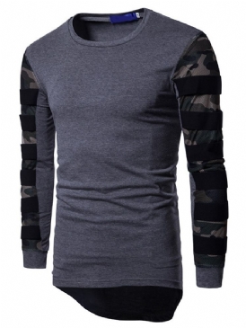 Camouflage Casual Slim Långärmad T-Shirt Med Rund Hals
