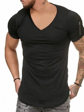Casual Kortärmad Smal T-Shirt För Män