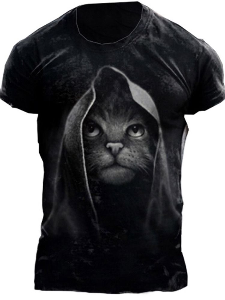 Casual Print Rak Pullover T-Shirt