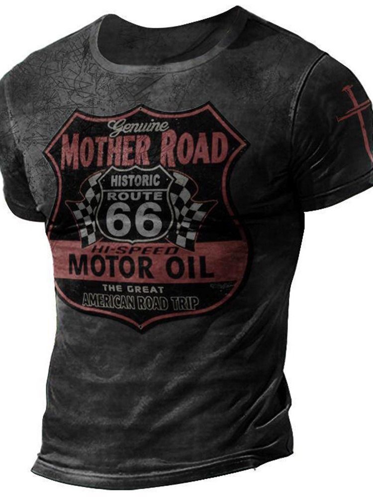 Casual Print Rak Pullover T-Shirt