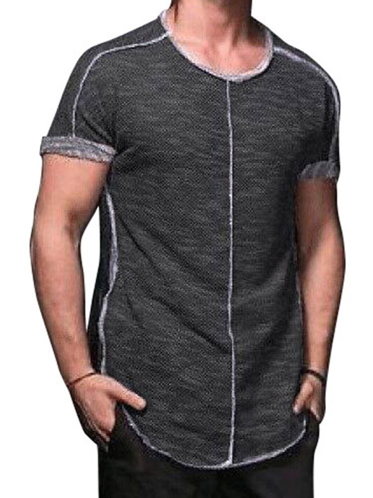 Casual Slim T-Shirt För Män Med Rund Hals Och Kort Ärm