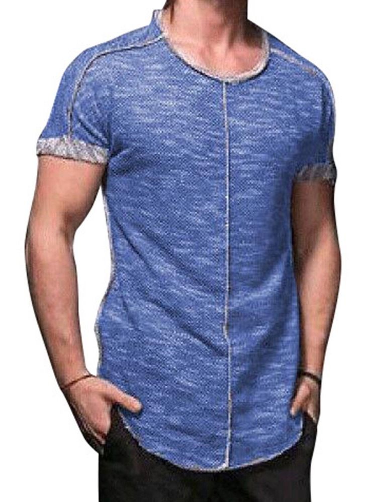 Casual Slim T-Shirt För Män Med Rund Hals Och Kort Ärm