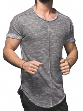 Casual Slim T-Shirt För Män Med Rund Hals Och Kort Ärm