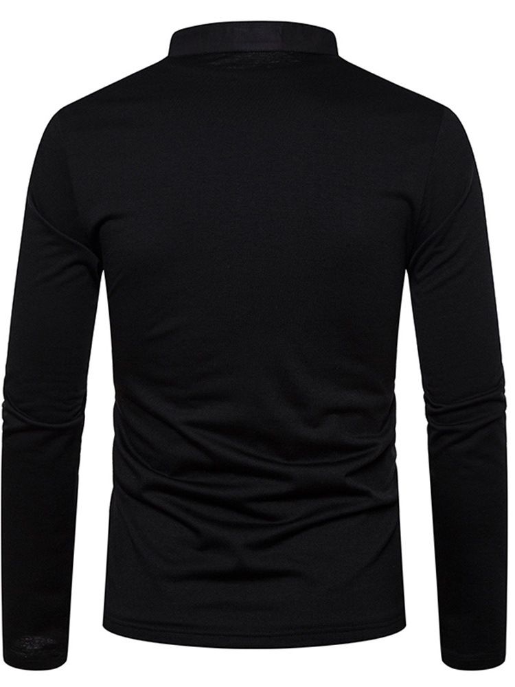 Casual Standkrage Enkel Långärmad T-Shirt Med Tröja