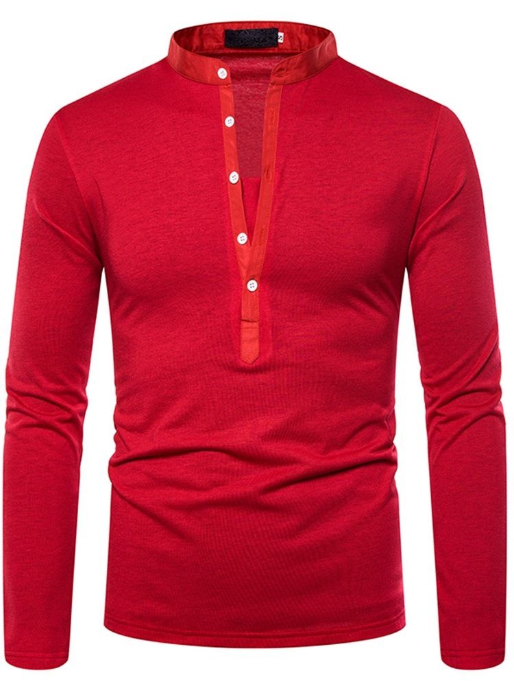 Casual Standkrage Enkel Långärmad T-Shirt Med Tröja