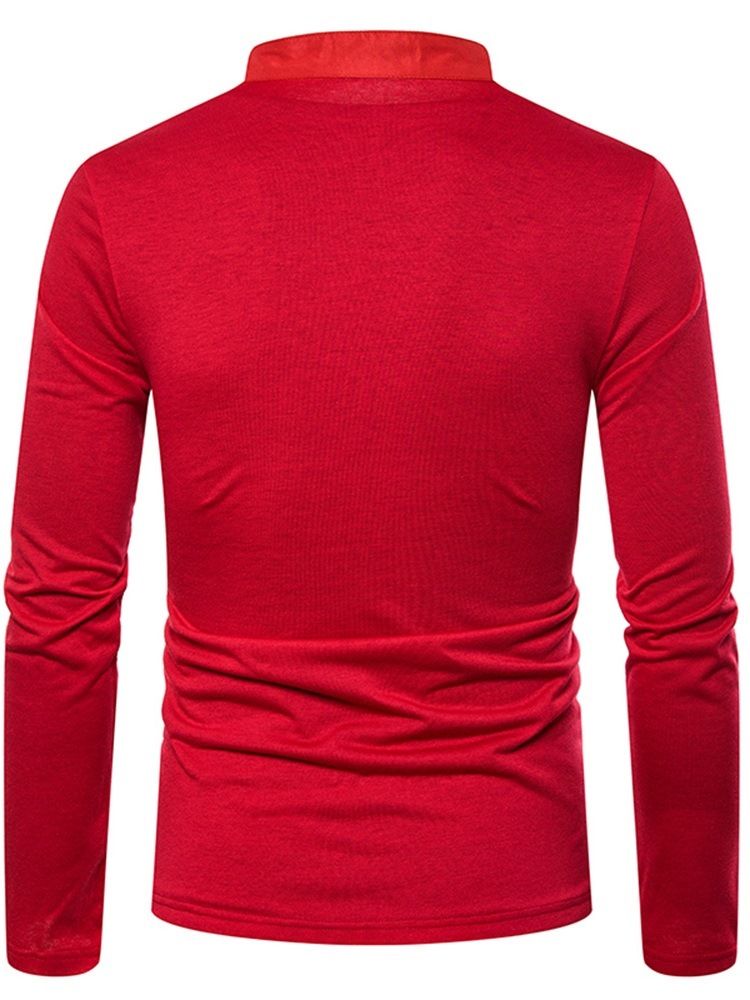 Casual Standkrage Enkel Långärmad T-Shirt Med Tröja