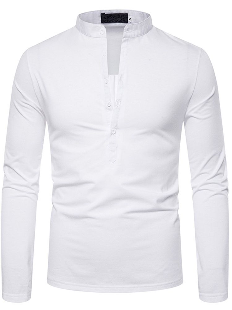 Casual Standkrage Enkel Långärmad T-Shirt Med Tröja