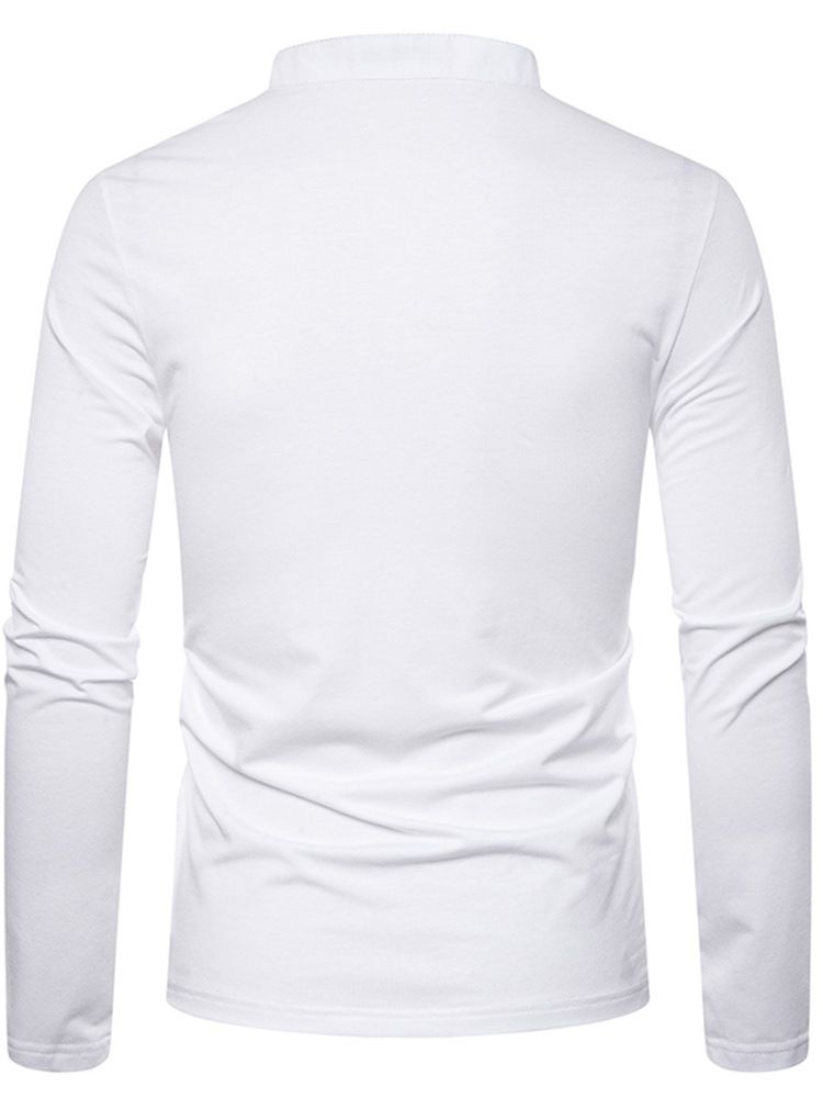 Casual Standkrage Enkel Långärmad T-Shirt Med Tröja