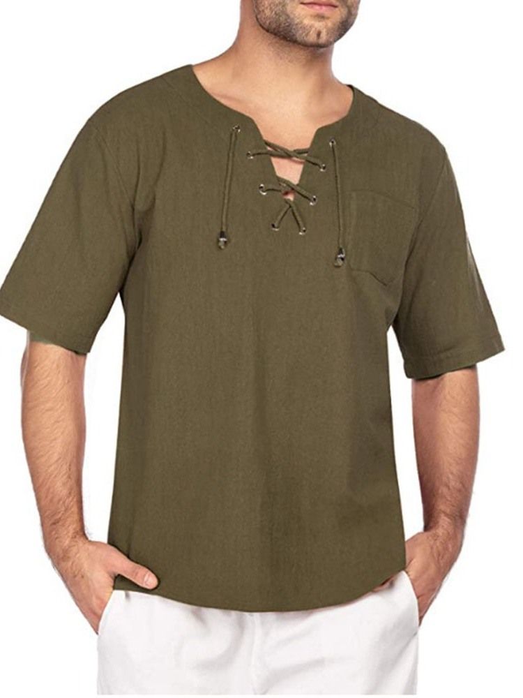 Casual Vanlig Slim Halvärmad T-Shirt För Män