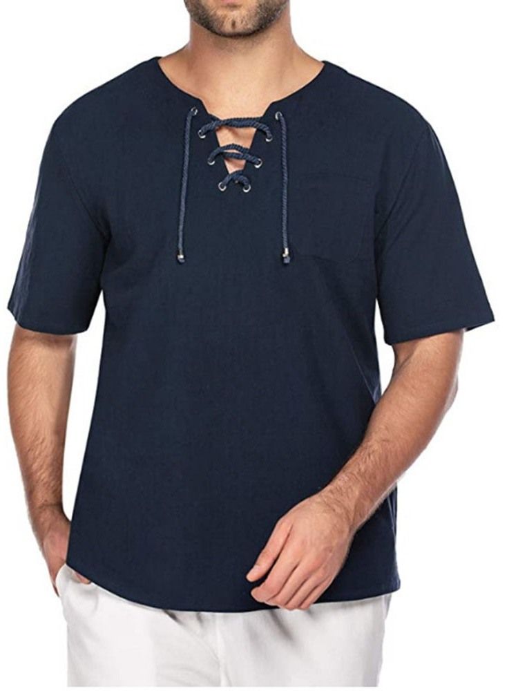 Casual Vanlig Slim Halvärmad T-Shirt För Män