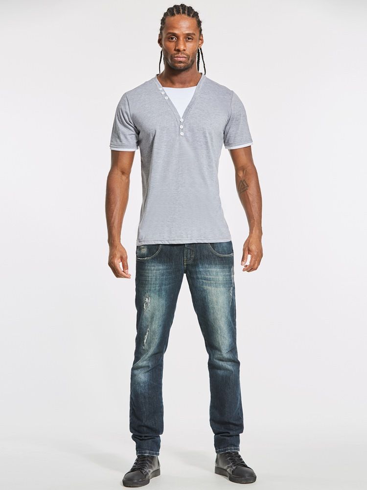 Dubbellagers T-Shirt För Män