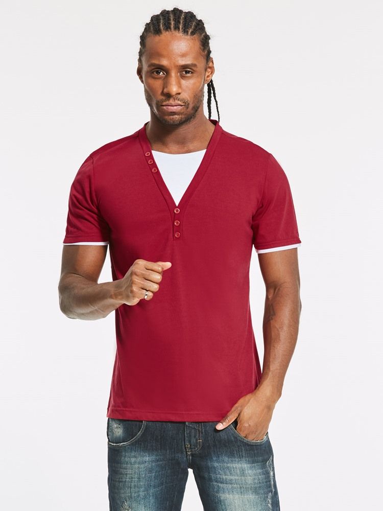 Dubbellagers T-Shirt För Män