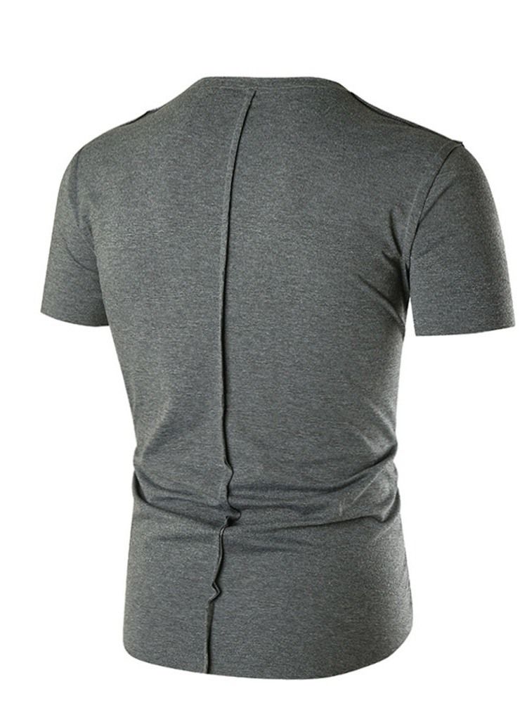 Enkel Avslappnad Kortärmad Smal T-Shirt För Män