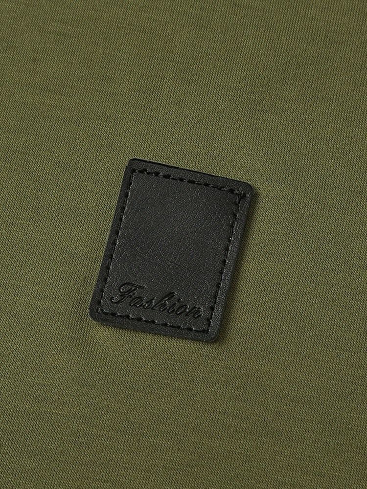 Enkel Avslappnad Kortärmad Smal T-Shirt För Män