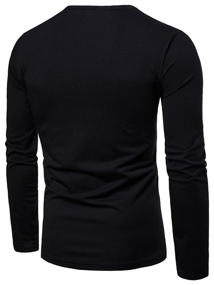 Enkel Plisserad Rund Hals För Män Casual T-Shirt
