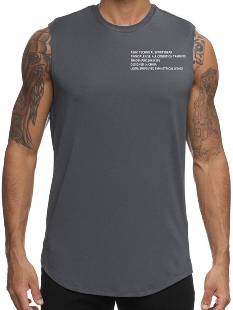 Enkel Rundhalsad Tröja Rak T-Shirt För Män
