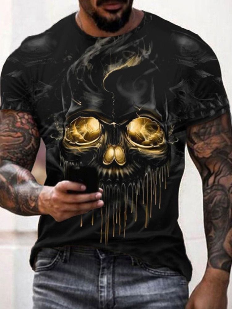 Europeisk T-Shirt Med Rund Hals Och Kort Ärm