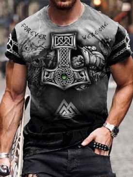 Europeisk T-Shirt Med Rund Hals Och Kort Ärm