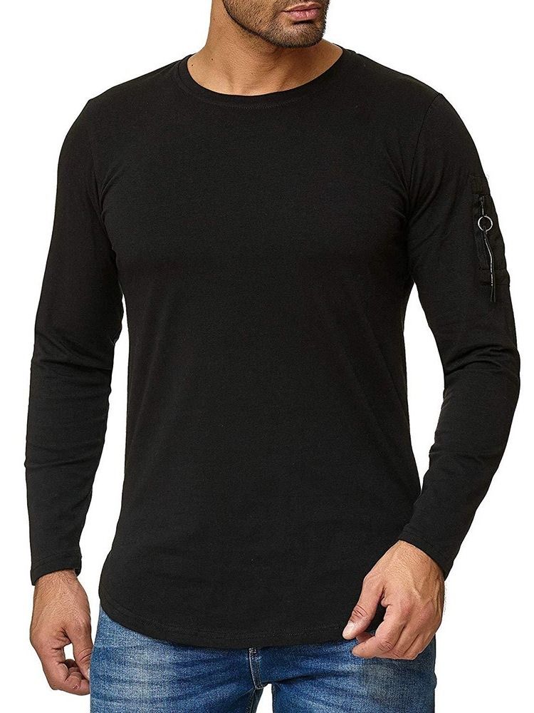 Färgblock Patchwork Rundhalsad Lös T-Shirt För Män