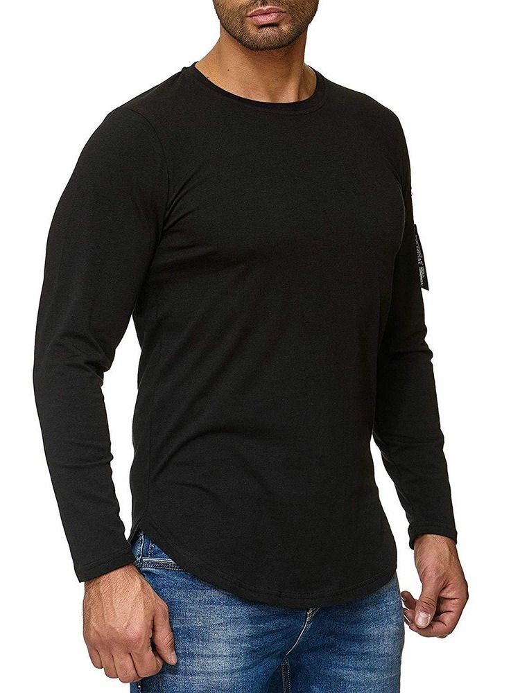 Färgblock Patchwork Rundhalsad Lös T-Shirt För Män