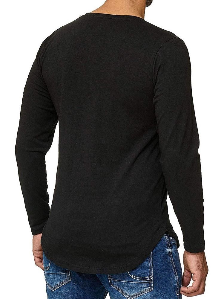 Färgblock Patchwork Rundhalsad Lös T-Shirt För Män