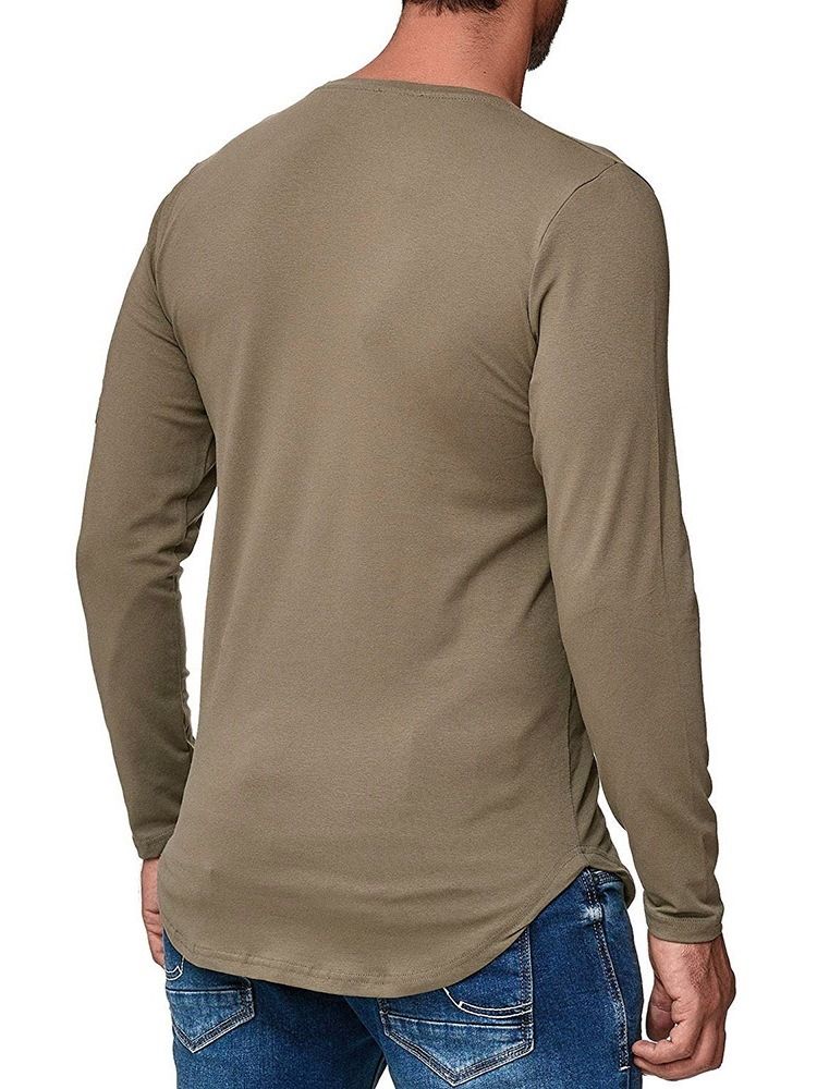 Färgblock Patchwork Rundhalsad Lös T-Shirt För Män