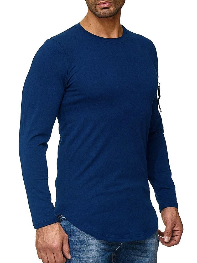 Färgblock Patchwork Rundhalsad Lös T-Shirt För Män