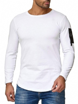 Färgblock Patchwork Rundhalsad Lös T-Shirt För Män