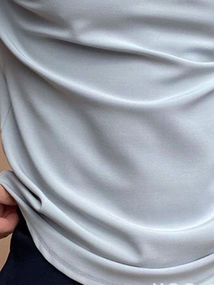 Färgblock Pikétröja Med Dragkedja För Män