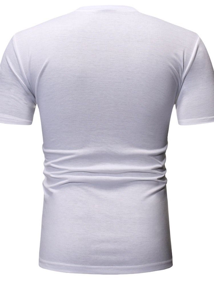 Färgblock Rund Hals Patchwork Slim Kortärmad T-Shirt För Män