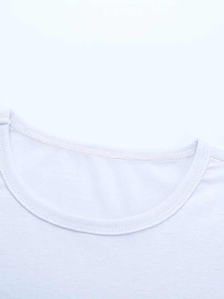 Färgblocktryck Lös T-Shirt För Män